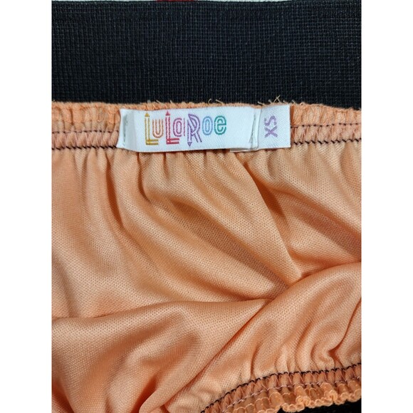 LuLaRoe Lola Skirt Size XS Midi Sheer Lined Stretch Overlay Orange Black NEW - Picture 4 of 6